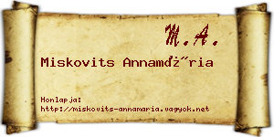 Miskovits Annamária névjegykártya