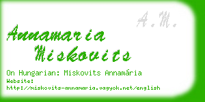annamaria miskovits business card