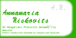 annamaria miskovits business card